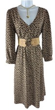 J CREW dress Size 4/Small Leopard Print Midi Length Long Sleeve Animal Print