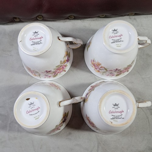 Colclough Wayside 8581 Bone China Teeservice: 4x Trios, Kuchenteller, Zucker & Milchkännchen - Bild 8 von 17