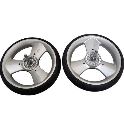 Mamas & Papas Flip XT/XT2/XT3 Full Wheels Set In Silver Front And Rear Wheel X2 - Picture 3 of 7