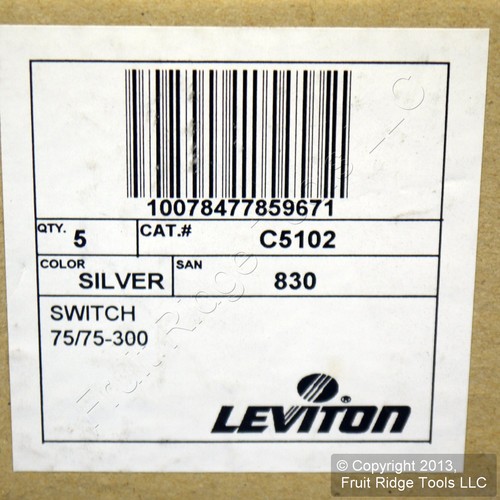 5 Leviton A/B Video Cable TV Switches 75/300 Ohm Coaxial C5102 - Picture 6 of 6