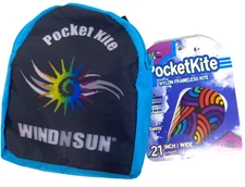 WindNSun Pocket Kite (Swirls)- Nylon, Frameless Kite in a Pouch, Ready to Fly