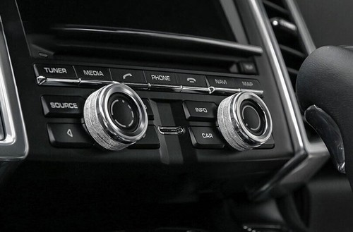 For Porsche Panamera 10-2016 Silver Aluminum Console Air Conditioning Knob Cover - Picture 7 of 8