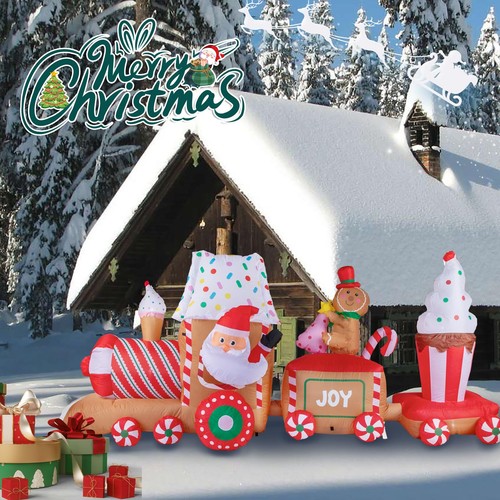 11Ft Weihnachtszug Schlauchboote - Weihnachten Aufblasbare Dekorationen mit Sant... - Bild 7 von 9
