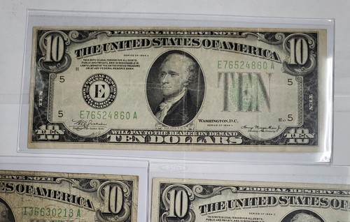 $10 1934 Federal Reserve Note - Lot of 7 - Picture 2 of 8