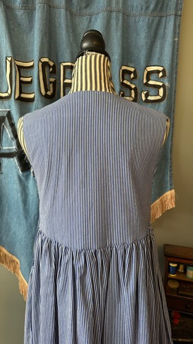 Vintage 90s Laura Ashley Stripe Babydoll Pinafore Jumper Dress Gr. XS Girls L - Bild 9 von 19