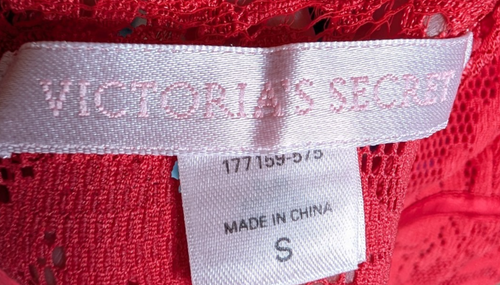 VTG Y2K Victorias Secret Red Babydoll Coquette Lace Sheer Floral Camisole Small - Picture 7 of 9