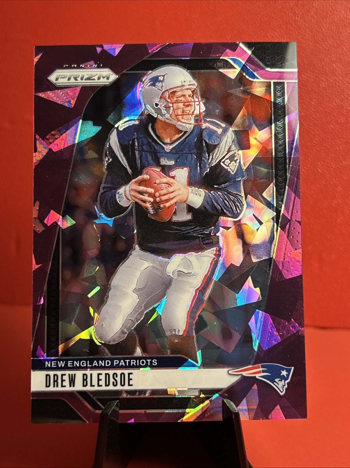 🏈#225/225 BOOKEND DREW BLEDSOE 2024 PANINI PRIZM PURPLE CRACKED ICE SSP #200