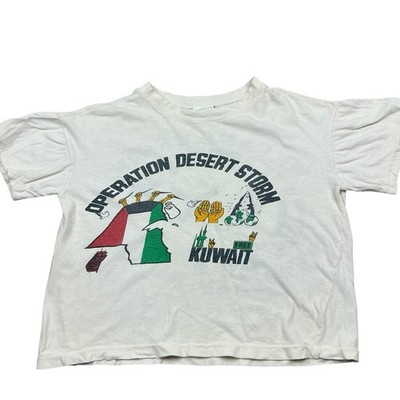 Vintage Operation Desert Storm 90s crop top single stitch T-shirt