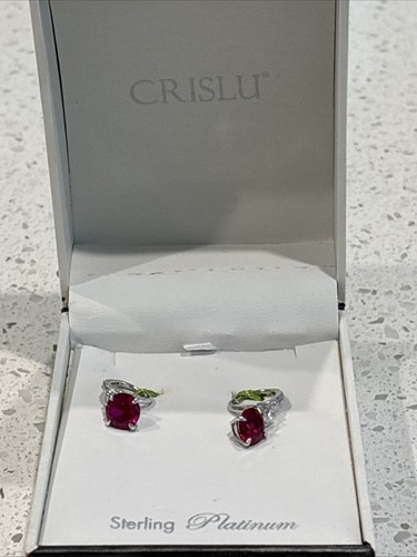 Crislu Hot Pink Diamond Earrings - Picture 5 of 5