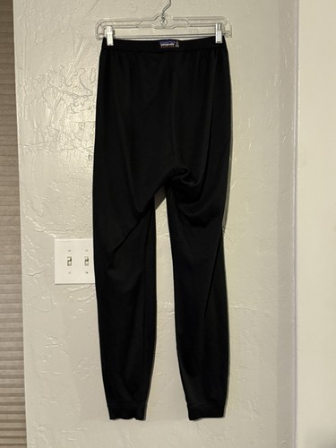 VTG Patagonia Capilene Midweight Base Layer Bottom Pants Women M Black USA Made - Picture 2 of 5