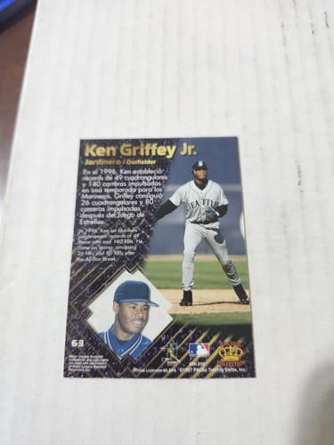 1997 Pacific Collection Spanish Light Blue Ken Griffey Jr # 63 - Bild 2 von 2