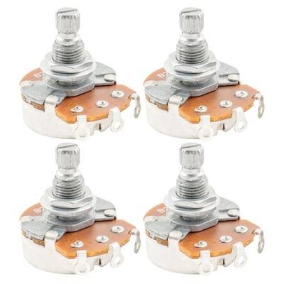 Alpha 4Pcs Full Metric Linear Taper B250K Split Shaft Pots Guitar Potentiometers