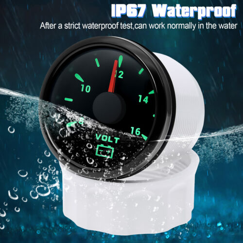 2'' 52mm Voltmeter Volt Meter 8-16V Voltage 12V 7 Colors LED For Car Boat Truck - Picture 3 of 18