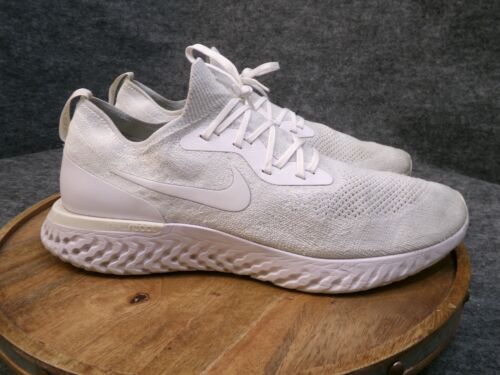 Nike Men's Epic React Flyknit Triple White Running Shoes AQ0067-102 Size 15 US