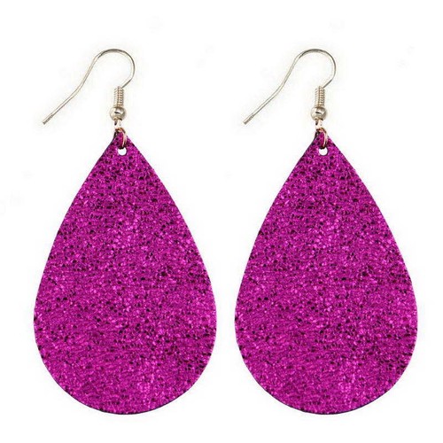 Unique Genuine Leather Teardrop Bohemia Dangle Earrings Women Fashion Jewelry 