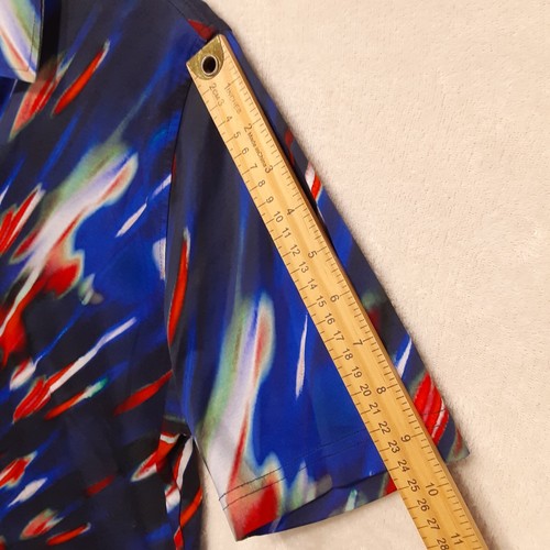 Bugatchi Mens Mercerized Cotton Polo Shirt Sz.Large/Blue/Abstract Print  - Picture 5 of 9