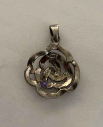 Vtg Victorian Sterling Silver Hematite Love Knot Pendant 925 RS Celtic - Picture 3 of 6