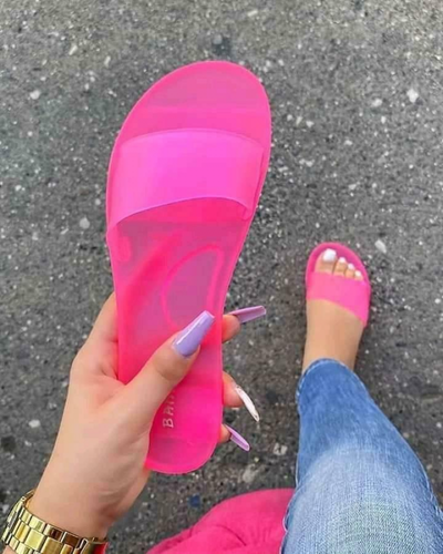 Women Jelly Sandals Summer Slippers Shoes Slip On Beach Outdoor Holidays Slide - Picture 22 of 29