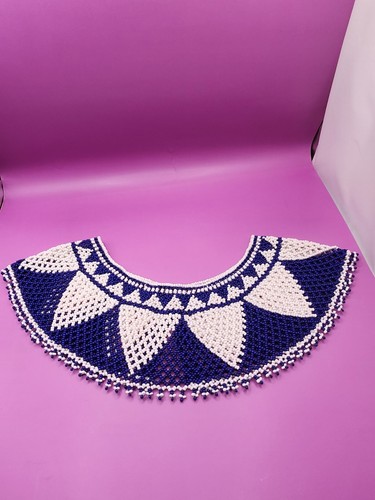 Vintaga Xhosa Hand Beaded Wide Collar South African Ceremonial Necklace - Picture 3 of 6