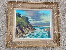 Roger Georges Panel Painting - Giens Peninsula - Var 41cmx33 Frame 57c