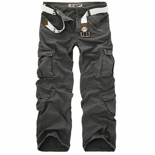 Hombres Ejército Carga Combate Militar Pantalones Pantalones Pantalones Multi Bolsillos Trabajo Informal` - Imagen 21 de 30
