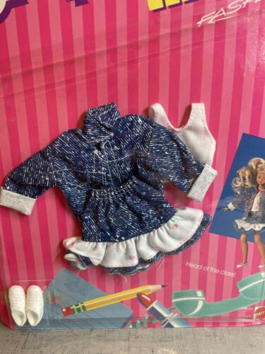 Vintage 1988 Barbie SKIPPER TEEN TIME FASHIONS 2597 Head of The Class Mattel NEW - Picture 2 of 8