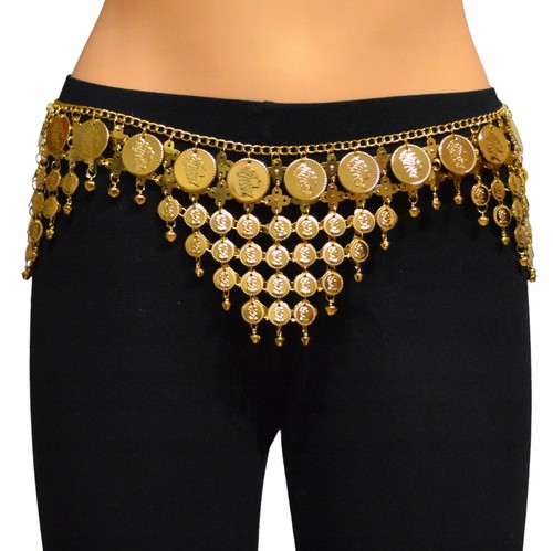 Münzgürtel Bauchtanz Belly Dance Hüfttuch Goldenen Münzen Karneval Münztuch - Bild 17 von 22