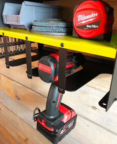 Dewalt Yellow Drill Impact Driver Tool Shelving Storage Workshop Organiser Tool - Picture 2 of 8