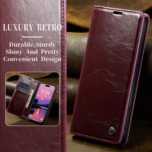 Luxury Folio Leather Card Slots Wallet Case for iPhone 16 Pro Max/16 Pro/16+/16 - Picture 7 of 18