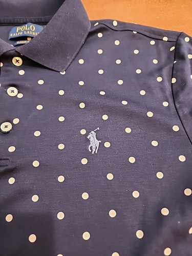 Polo Ralph Lauren Men's SMALL Classic Fit S/S Blue Polka Dot  Polo  EUC. GB15 - Picture 3 of 10