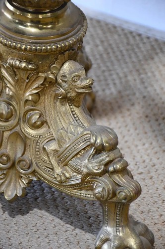 Antique Candelabras, Brass, Floor, Monumental, Pair, 61" H x 21", Lighting! - Picture 8 of 9