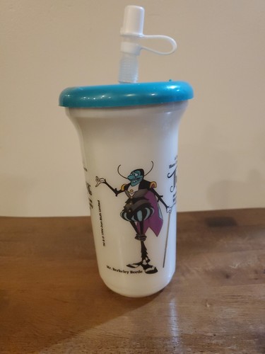 Rare Vintage Thumbelina Don Bluth Movie Promo Cup with Straw Mr Berkeley Beetle - Picture 3 of 7
