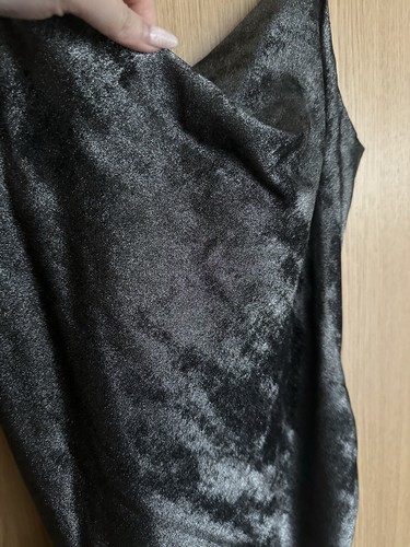 Silver Grey Slip Dress Size 10 Date Night Party metallic cami Dress Topshop - Picture 2 of 5