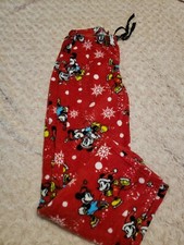 Disney's Mickey Mouse Christmas minnie Microfleece Pajama Pants Size L 11/13