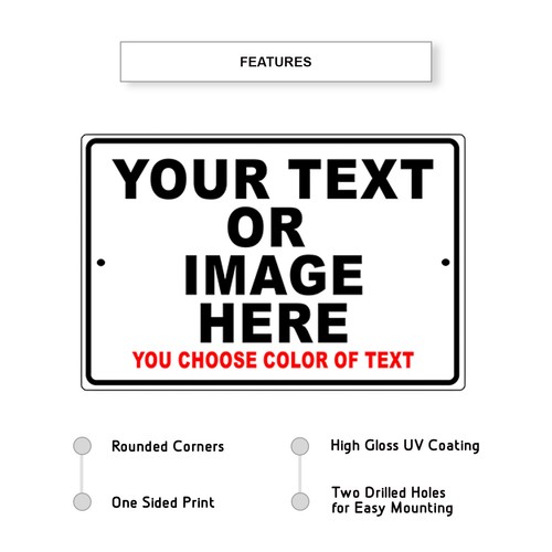 Custom Text Or Image Personalized Your Own Choice & Color Aluminum Metal Sign - 第 2/4 張圖片