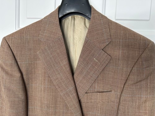 Alfred Dunhill of London Brown with Blue check Sports Coat IT48 US38 - Picture 2 of 14
