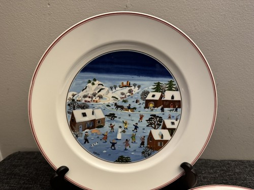 Lovely Villeroy & Boch Design Naif Noel Christmas Set of 4 Dinner Plates - Bild 2 von 4