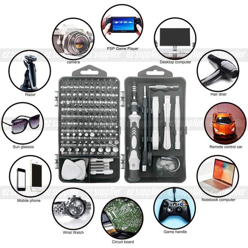 122 in 1 Precision Magnetic Screwdriver Set Computer Repair Kit with Case Black - Picture 11 of 19