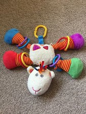 JELLY KITTEN SHEEP PULL LEGS SOFT TOY RATTLE CRINKLE SQUEAK LINK ATTACHED