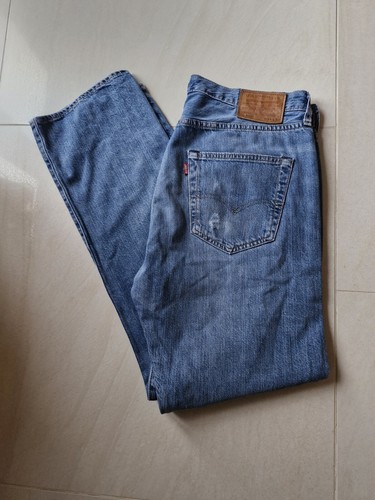 Herren Vintage Levi Lot 501 Premium Straight Jeans Big E Blau Denim W34 L30 Levis