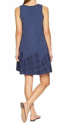 Mod-O-Doc Women's Classic Jersey Embroidered Panel Tank Dress Navy Size M - - Picture 3 of 3