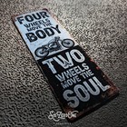 TWO WHEELS ...SOUL Metal Sign. Man Cave Biker Motorcycle Wall Plaque Garage Shed