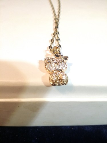 Collana GATTO Donna Cristalli SWAROVSKI ORIGINALI Rodiata ORO Gioielli diamanti - Foto 9 di 11