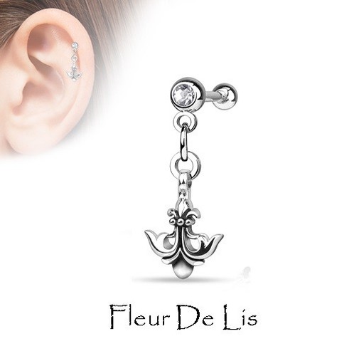 Dangle Cartilage Tragus Earring - Helix Top Upper Ear Bar Barbell Stud Labret - Picture 45 of 57