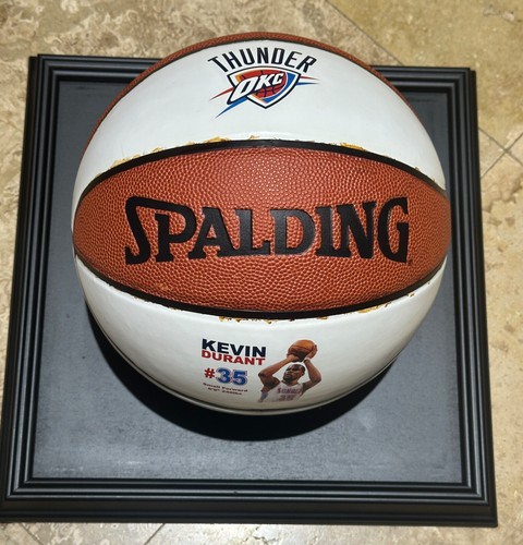 KEVIN DURANT THUNDER SPALDING BASKETBALL IN DISPLAY CASE w/ COA - Picture 6 of 6
