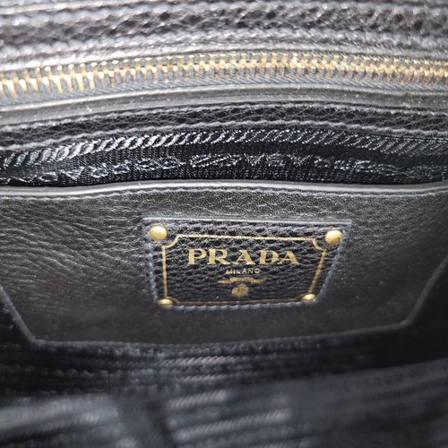 PRADA Bauletto Vitello Daino Leather Shoulder Bag Black BL778M (READ) - Picture 14 of 23