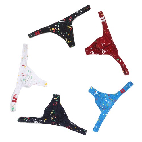 5 Pack Sexy Men's Underwear G-String T-back Thongs Pouch Bikinis Briefs Lingerie - Picture 10 of 33