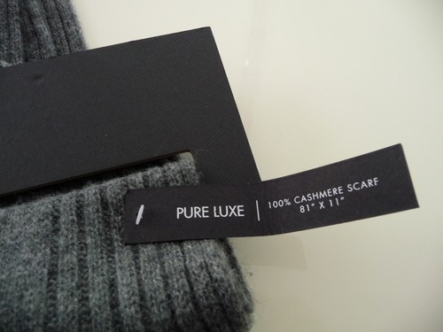 TAHARI SPLENDIDA SCIARPA/INVOLUCRO PURO LUSSO GRIGIO 100% 2 STRATI CASHMERE 81/11 NUOVA ETICHETTA - Foto 3 di 4