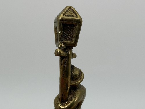 Vintage Figurine Solid Brass Desk Ornament Drunk Man By Lamppost Art Deco - Picture 8 of 10
