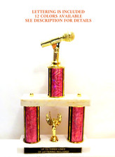 MUSIC, MICROPHONE TROPHY 12 COLORS 2 POST
